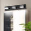 Applique murale à DEL noir mat à 3 lumières pour salle de bain, avec 5 couleurs de lumière sélectionnables (5CCT) et têtes rotatives à 350°-1432835414-1432835415