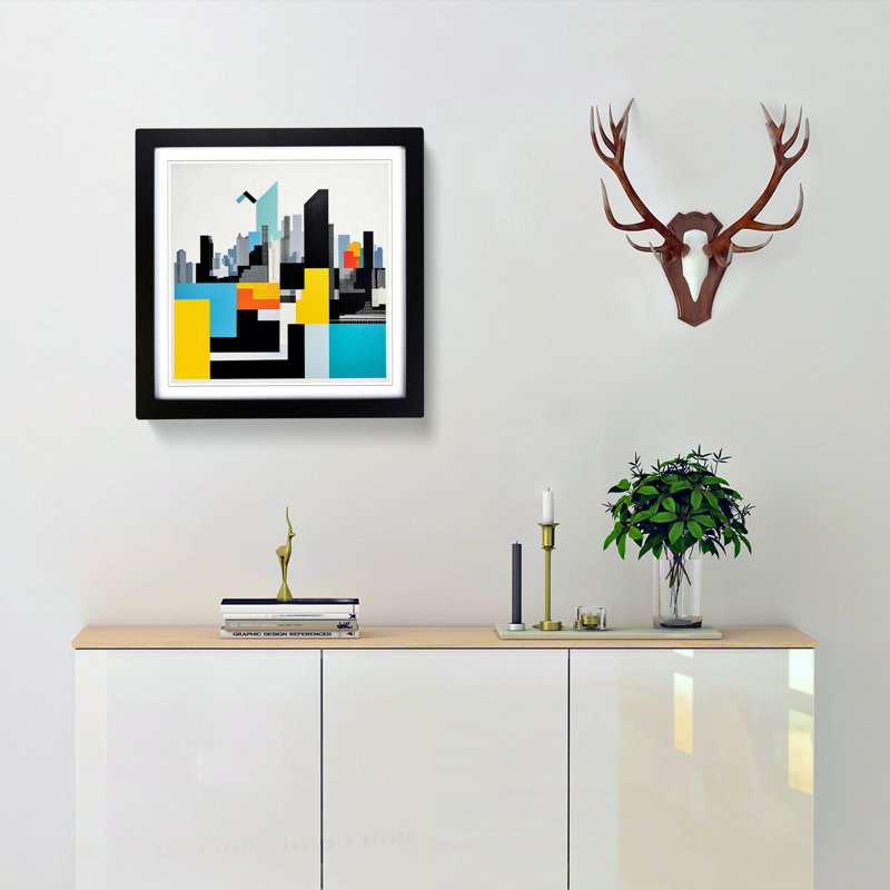 Single Picture Frame Print on Wood, Black