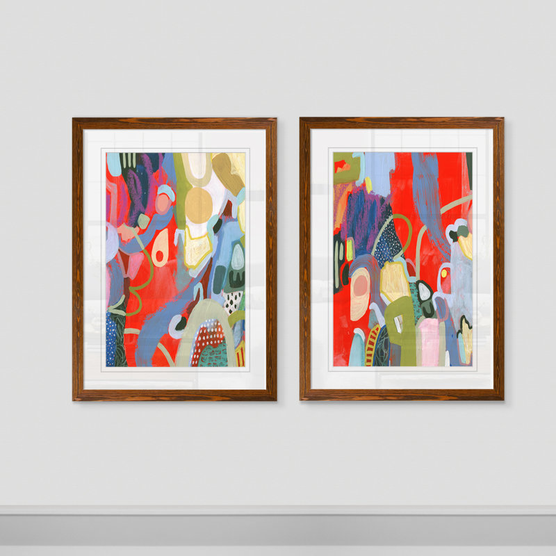 «Max Out I» par Vincent Van Gogh - ensemble de 2 reproductions d'art encadrées, H 18 po x l 24 po, Toile encadrée, Espresso