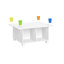 Bureau pour enfants RiverRidge et table d'activités artistiques avec 4 casiers de rangement et 4 tasses de rangement amovibles - blanc avec 2 bacs en tissu olive-107097950