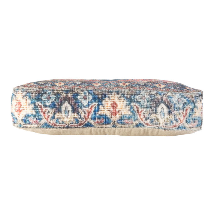 COUSSIN DE COFFRET COTON ANTIQUE TAPESTRY, Look océan bleu rétro , H 18 po x l 18 po
