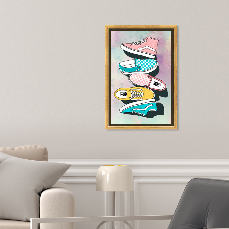 "Pastel Tie Dye" par Oliver Gal - impression sur toile, H 15 po x l 10 po, Toile encadrée d'or