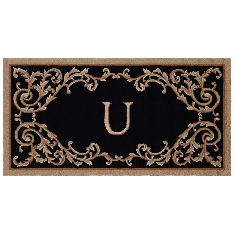 Amoya Personalizable Trellis Outdoor Doormat, U, 36" W x 72" L