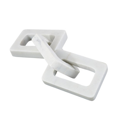 Marble Handmade Geometric 3 Link Chain Decorative Sculpture