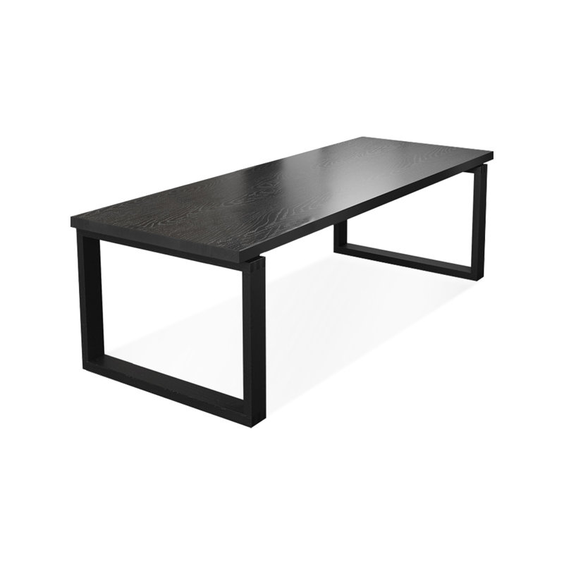 Black Rectangular Solid Wood Desk, 29.53" H x 78.74" W x 35.43" D