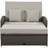 PE Wicker Rattan Double Chaise Lounge, 2-Person Reclining Daybed With Adjustable Back And Cushions, Free Furniture Protection Cover,Gray-1671993660
