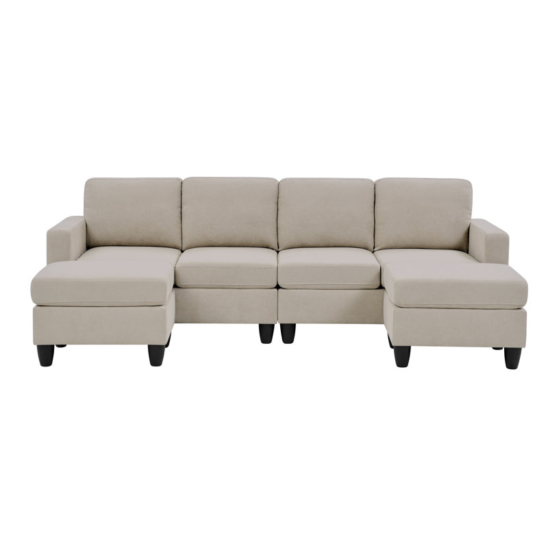 Ranjeeta 101" Wide Modular Sofa & Chaise with Ottoman