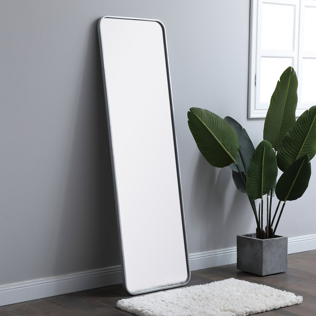 Sabine Accent Mirror, Silver, 60" x 18"