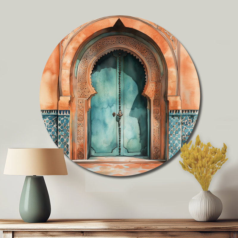Jacynth - Porte marocaine murale en métal ronde, L 23 po x H 23 po
