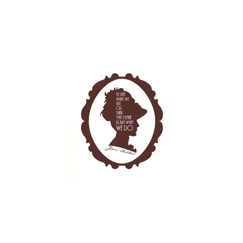 Jane Austen Wall Sticker, Brown
