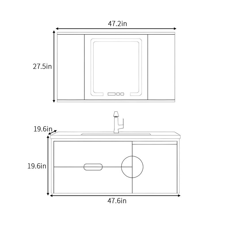 Light luxury cream style bathroom cabinet