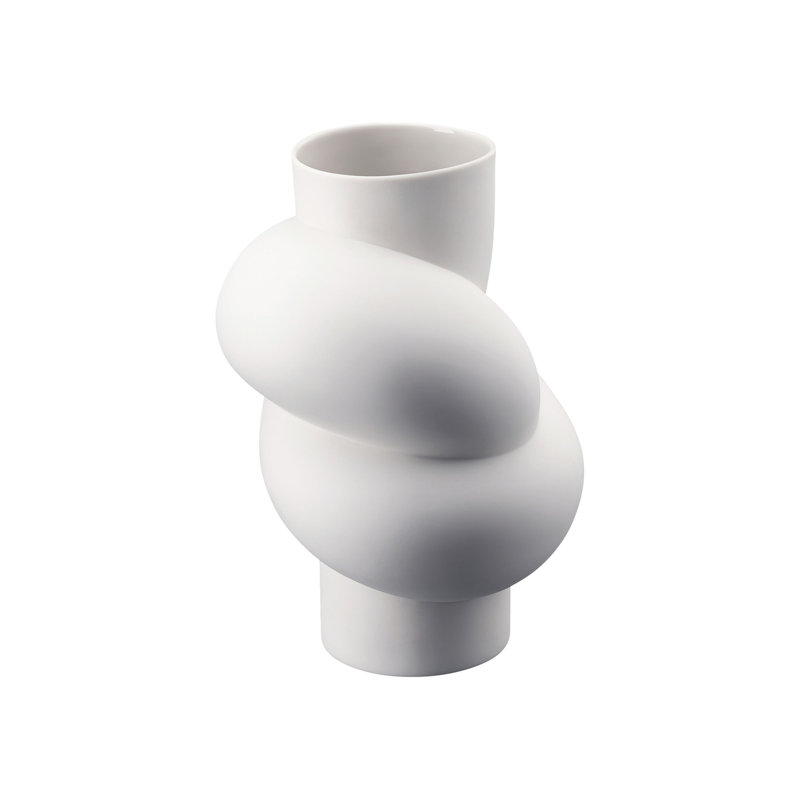 Node Porcelain China Table Vase, White