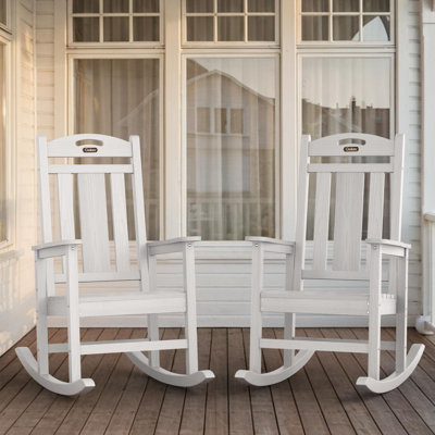 Outdoor Rocking Chairs Weather-Resistant HDPE Rocking Adirondack Chairs
