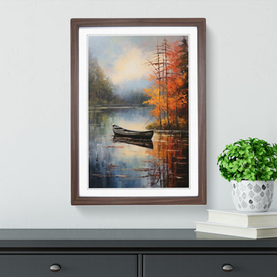 Boat on a Lake Art Informel Art - Framed Print