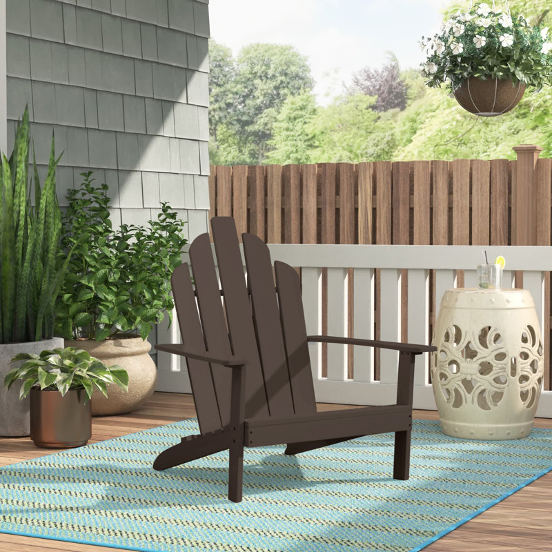 Chaise Adirondack en bois massif Ivania, Marron foncé