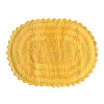 CROCHET OVAL BATH MAT, 17''x24'', LT. YELLOW