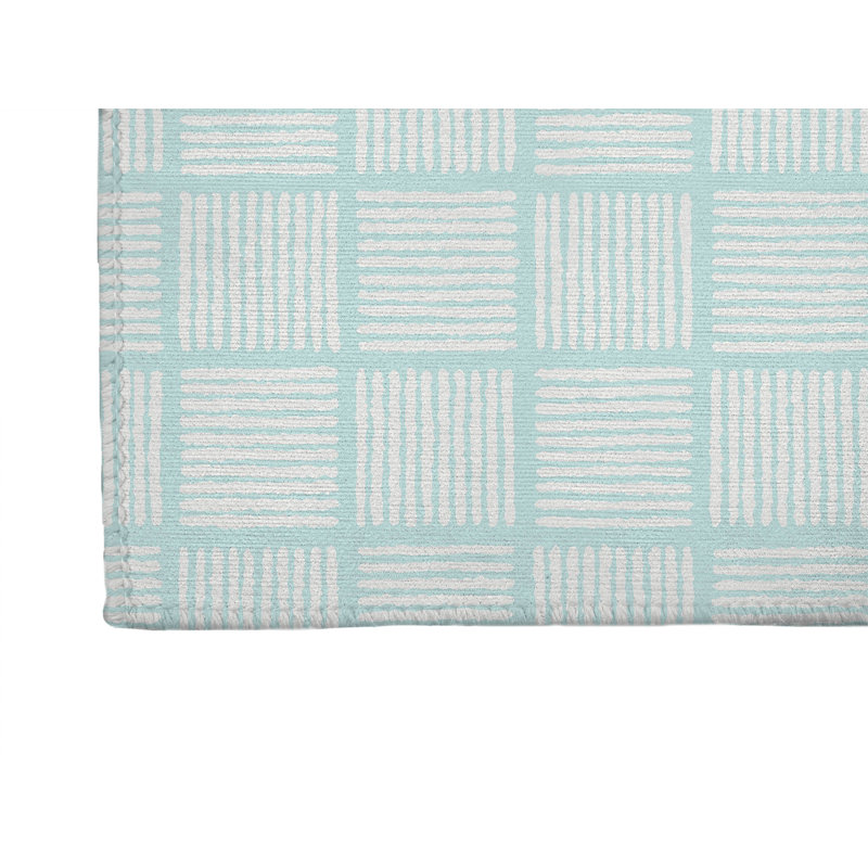 Tally Blocks Non-Slip Outdoor Rug, Runner 2'6" x 8'