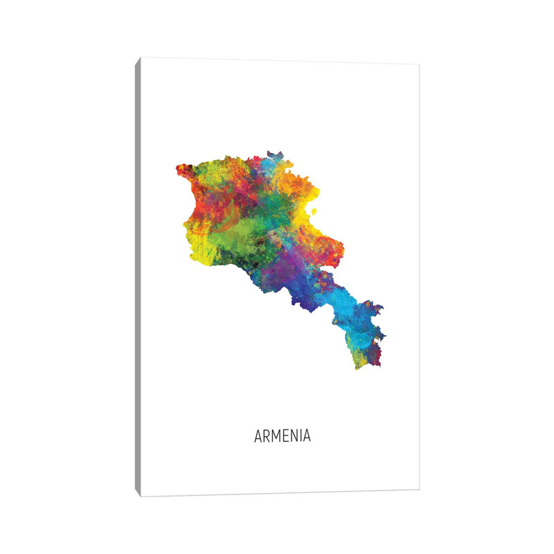«Armenia Map» par Michael Tompsett, impression sur toile tendue, H 26 po x l 18 po x P 1,5 po