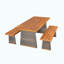 Ensemble repas d'extérieur 3 pièces en bois d'acacia avec pieds en rotin tissé à la main, gris-895492592
