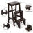 3 Tier Step Stool 3 in 1 Folding Ladder Bench-Brown-658340997