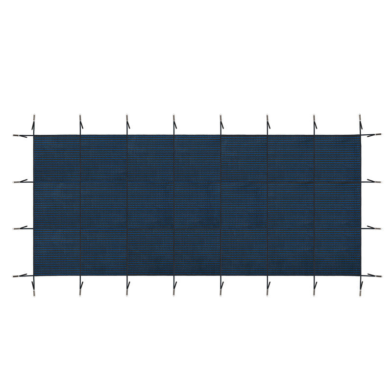 Couvercle de sécurité pour piscine, s'adapte aux piscines rectangulaires enterrées et enterrées, maille triple résistante à l'abrasion incluse, maille bleue