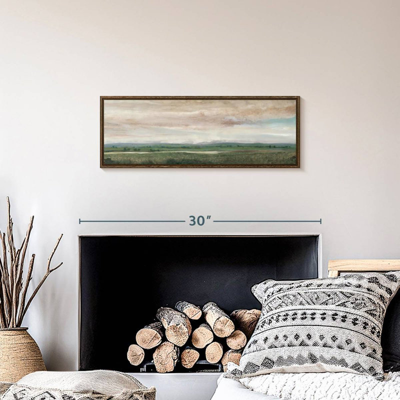 Sky Line II, 25" X 9", Floating Frame Walnut