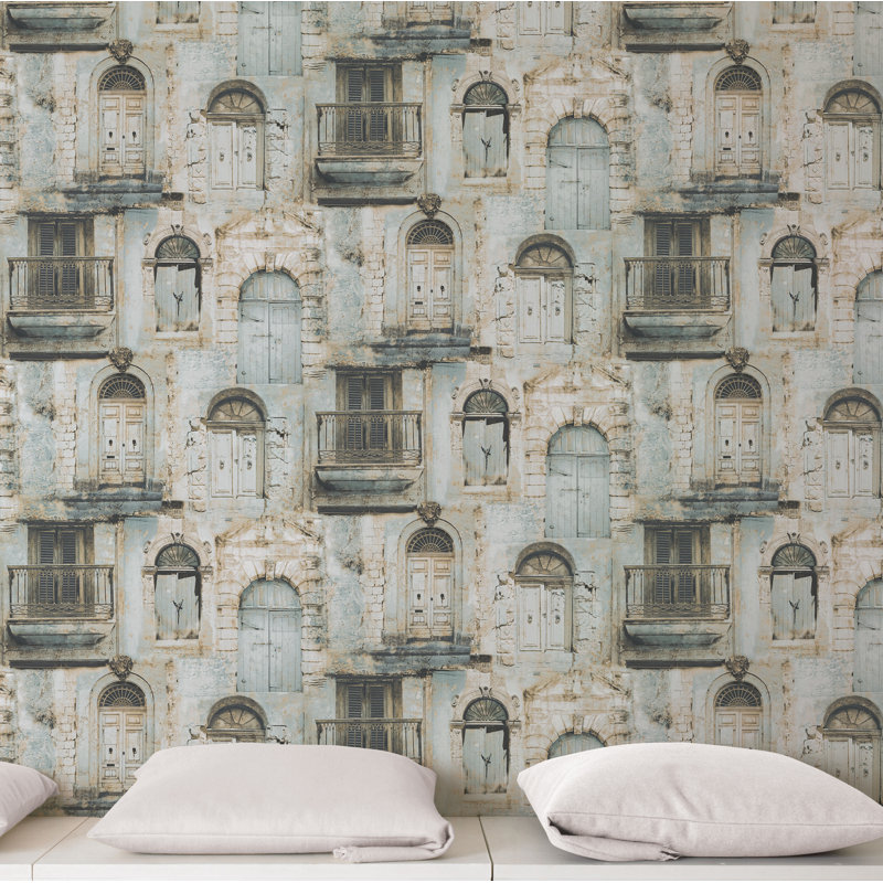 10m x 53cm Matte Wallpaper Roll, Ochre/Grey