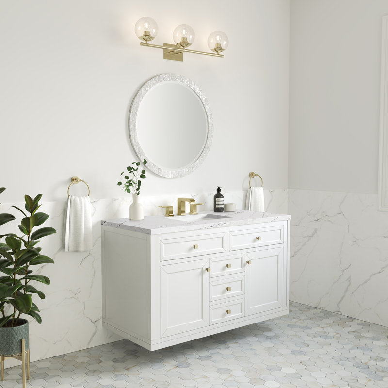 Chicago 48'' W Single Vanity, Glossy White, Ethereal Noctis