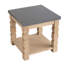 Square Side Table In Concrete And Wood Style, 23.8X23.8X24", Modern Home Accessory Rustic Contemporary Table, & Wooden, Stylish Addition