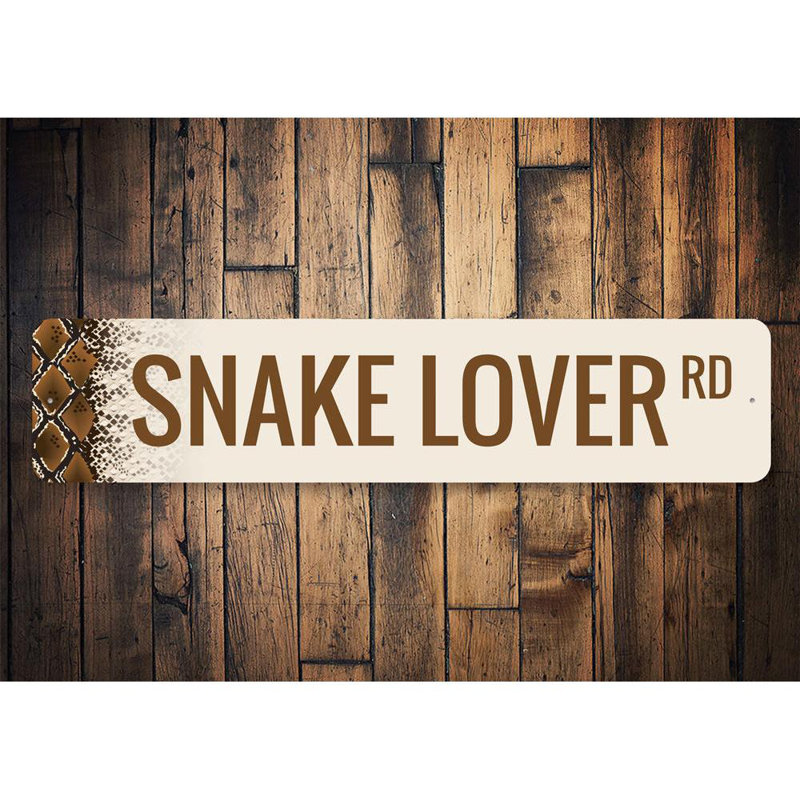 Plaque en aluminium Snake Lover Street, H 6 po x l 24 po x P 0,06 po