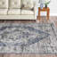 Tapis floral bleu / gris Hice-1606619030