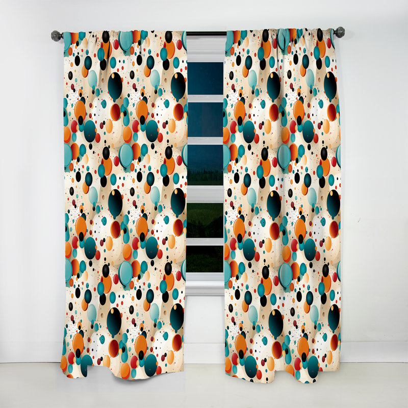 Rideau obscurcissant à motif de pois II - Céramique, L 52 po x L 84 po