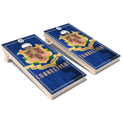 Ensemble de jeu de cornhole 4 pièces Connecticut State Flag