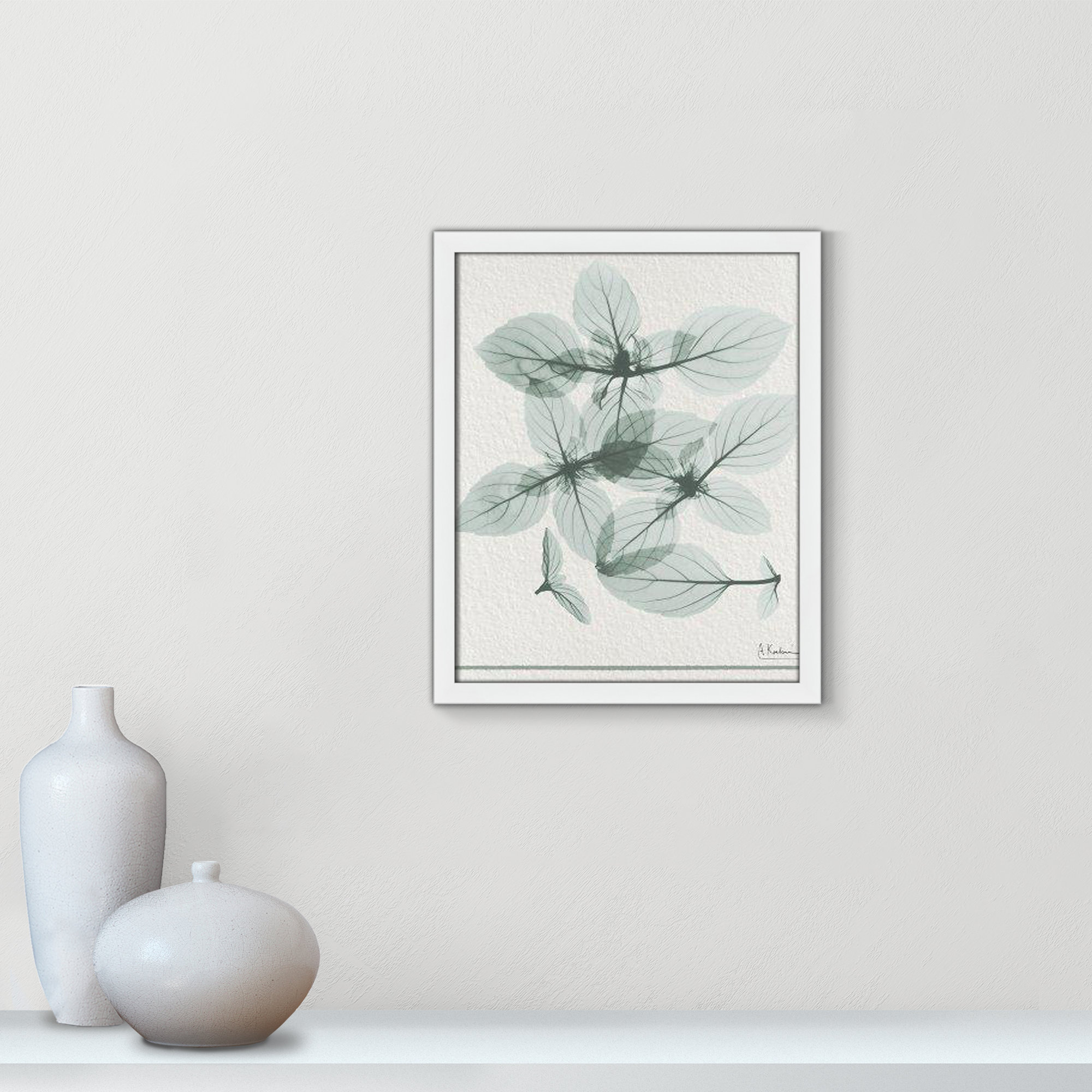 Basil Ocimum Basicicum Framed On Paper by Albert Koetsier Print, 19" H x 16" W x 1.25" D, Satin White Framed Paper