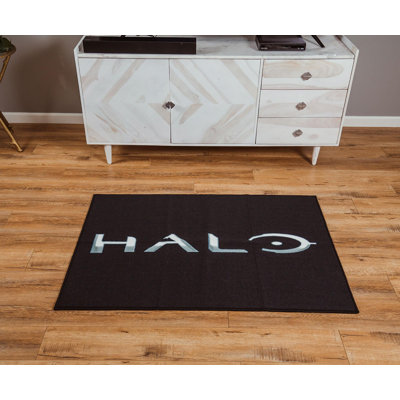Tapis rectangulaire noir Halo | 36 po x 52 po