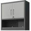 Armoire de rangement murale en métal avec porte verrouillable et 1 tablette 1 tiroir ouvert