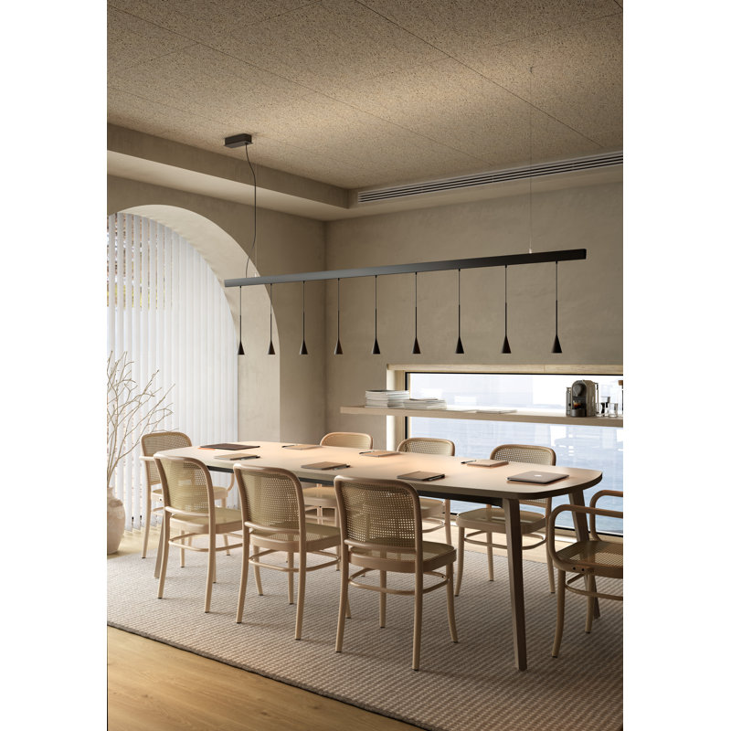 Luminaire suspendu linéaire à 9 lumières pour îlot de cuisine Skybell