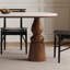 Mid-Century Acacia Wood & Rock Dining Table-1878677737