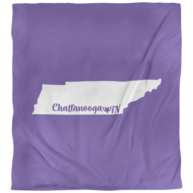 Housse de couette réversible simple Chattanooga Tennessee, Mauve, Housse de couette pour très grand lit, Polyester brossé
