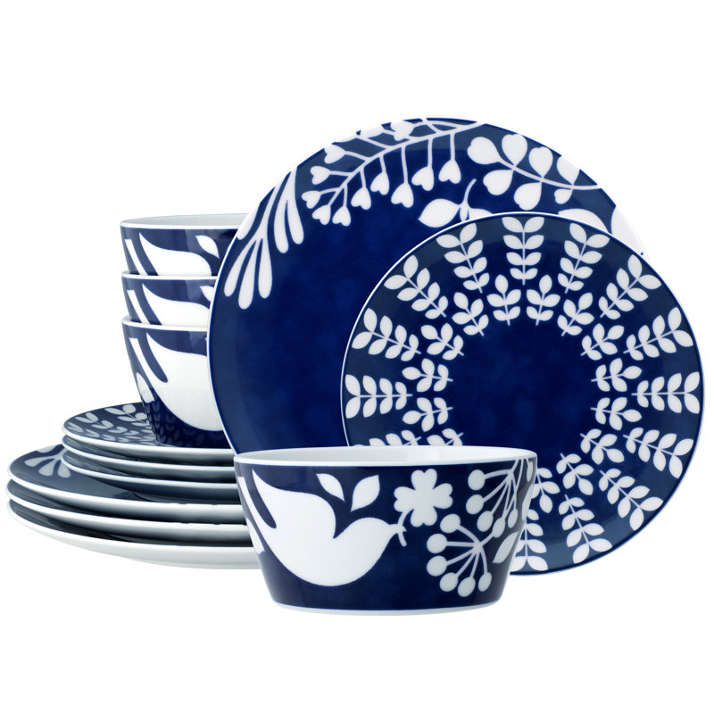 Noritake Bluefjord 12-Piece Dinnerware Set, Service For 4