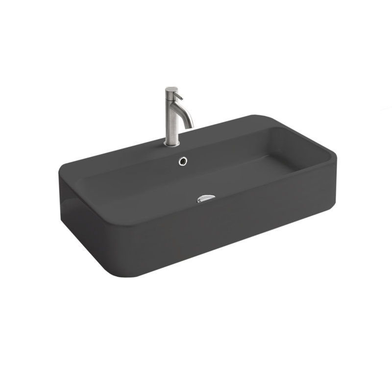 Cosa 47.2'' L Bathroom Sink, Matte Black, Single Hole