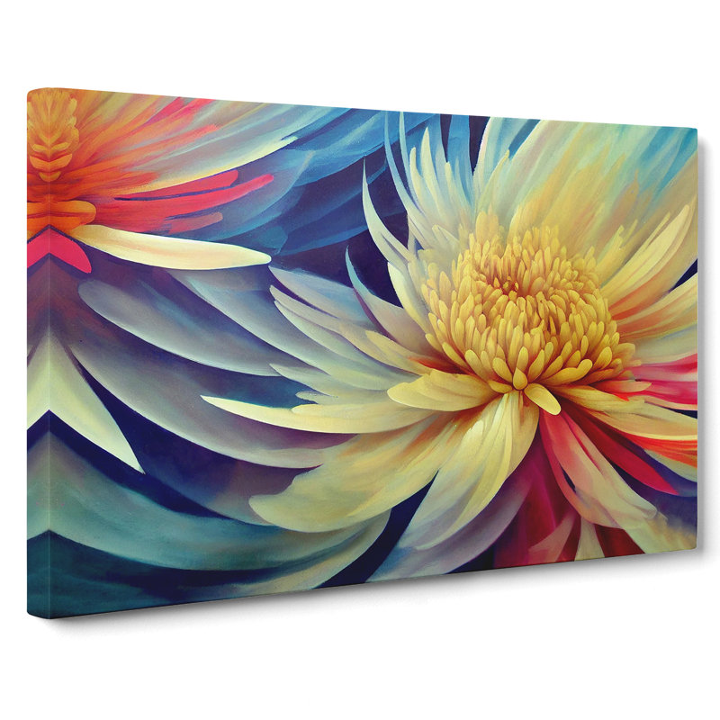 Beauteous Chrysanthemum Flowers - Wrapped Canvas, 35cm H x 50cm W x 3cm D