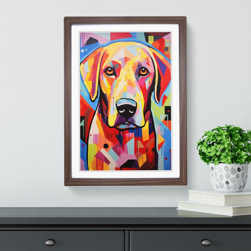 Labrador Retriever Constructivism - Framed Print, Walnut, 46cm H x 34cm W x 2cm D