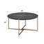 Charmante table basse à plateau en bois avec pieds robustes en métal et support en forme de X