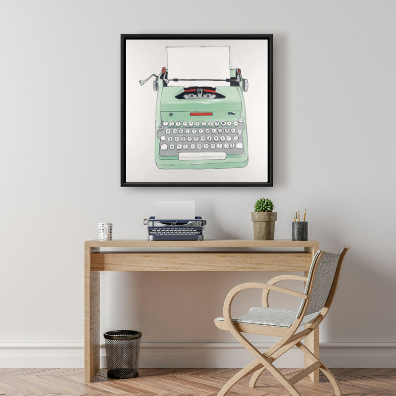 «Mint Typewriter», reproduction sur toile, H 24 po x l 24 po