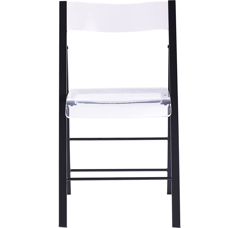 Chaise pliante empilable en plastique Kiyaan, Noir
