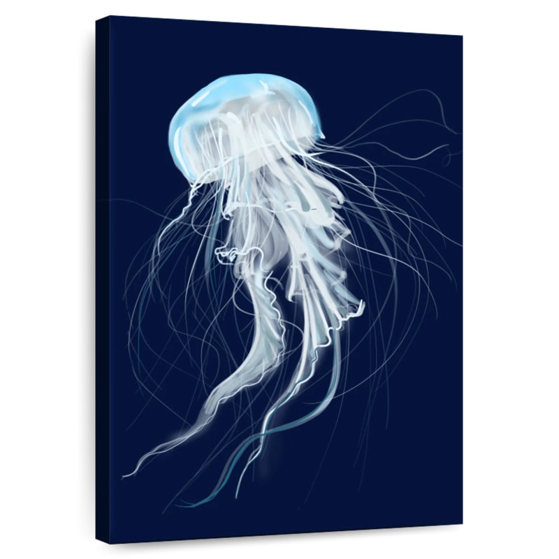 Brampt Wispy White Jellyfish, 36" H x 24" W