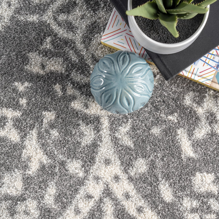 Almirka Medallion Area Rug for Living Room Bedroom Dining Room Kitchen, Grey/Ivory