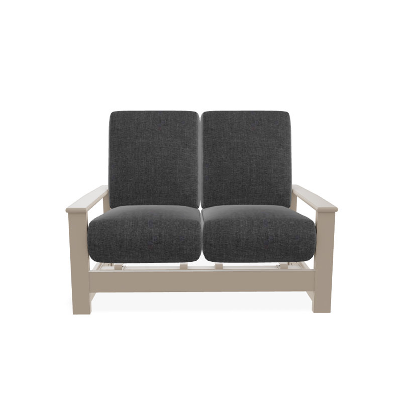 Causeuse profond avec coussins Leeward, Tissage uni ardoise coulée Sunbrella®, Désert