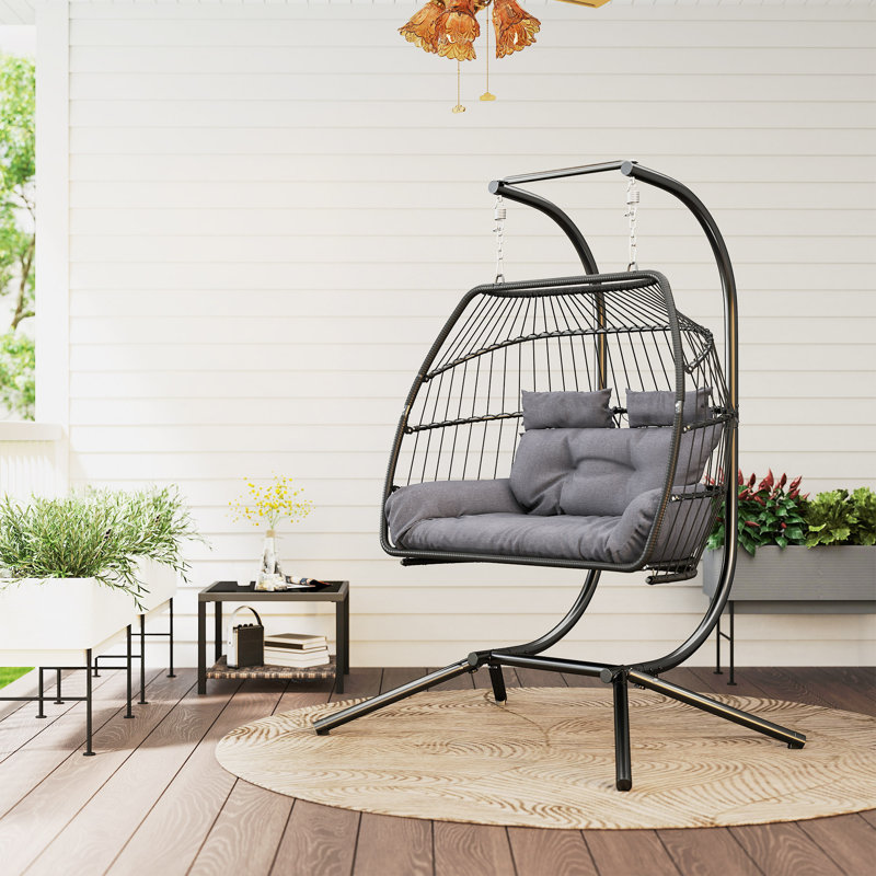 Rattan Swing Chair with Stand
